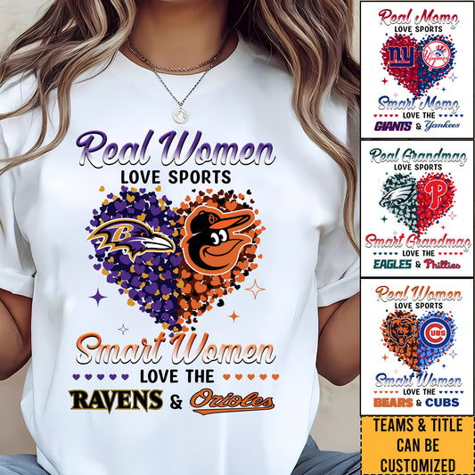 Smart Women Love Her Teams Shirt - Customized Shirt