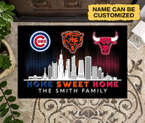 Home Sweet Home Chicago Customized Doormat - Anti Slip Indoor Doormat