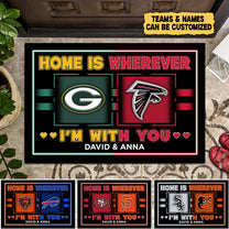 Home Is Wherever I'm With You Customized Doormat - Anti Slip Indoor Doormat