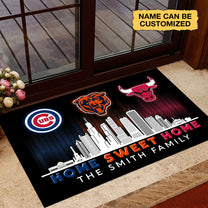 Home Sweet Home Chicago Customized Doormat - Anti Slip Indoor Doormat