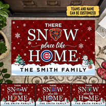 There Snow Place Like Home Customized Doormat - Anti Slip Indoor Doormat