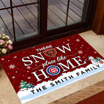 There Snow Place Like Home Customized Doormat - Anti Slip Indoor Doormat