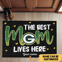 The Best Mom Lives Here-  Customized Doormat - Anti Slip Indoor Doormat - GBP