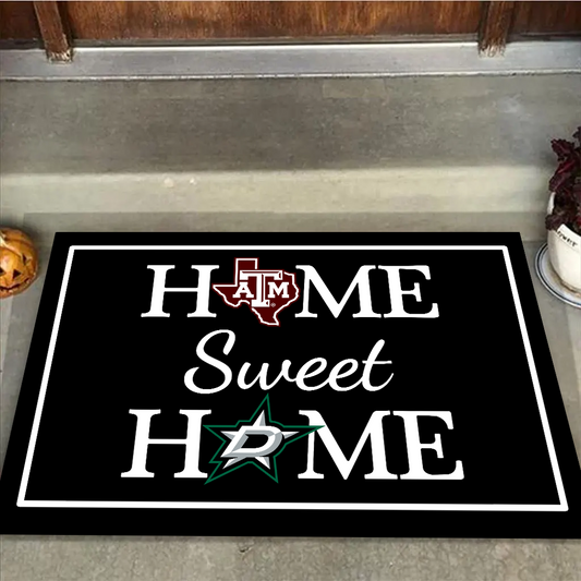 Home Sweet Home - Texas Baseball and Dallas Hockey - Anti Slip Indoor Doormat