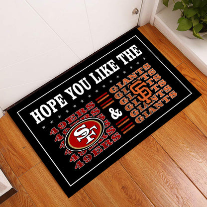 Hope You Like SF G & SF49ers - Customized Doormat  - Anti Slip Indoor Doormat