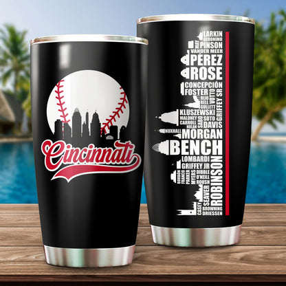 Cincinnati Reds Skyline Legends - Customized Tumbler
