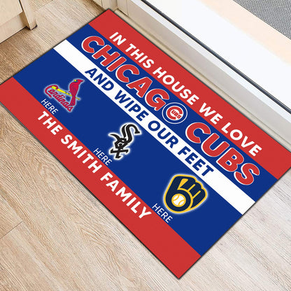 In This House We Love My Team Doormat -  Customized Doormat - Anti Slip Indoor Doormat CCGC