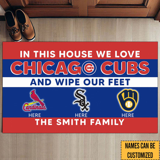 In This House We Love My Team Doormat -  Customized Doormat - Anti Slip Indoor Doormat CCGC