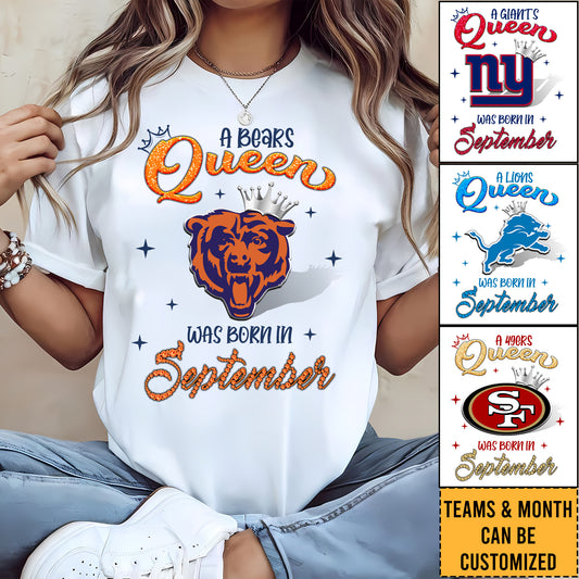 A Queen Was Born In September Shirt - Customized Shirt