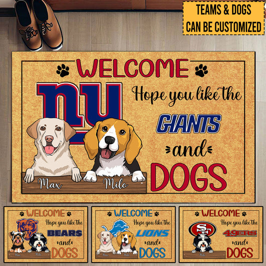 Hope You Like My Team And Dogs Customized Doormat - Anti Slip Indoor Doormat