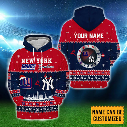 New York Christmas Fleece Hoodie - Customized Fleece Hoodie - GIYK
