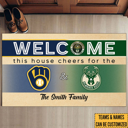 This House Cheers For Team  Customized Doormat - Anti Slip Indoor Doormat