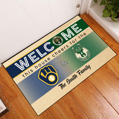 This House Cheers For Team  Customized Doormat - Anti Slip Indoor Doormat