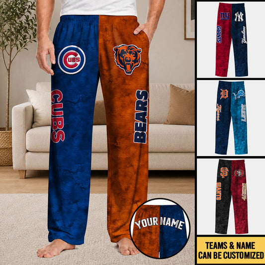 Two Teams Pajama Pants - Customized Pajama Pants V2 - Split