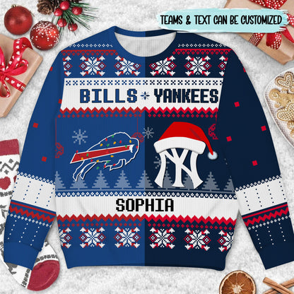 It's The Most Wonderful Time Of The Year Sweater - Customized Sweater - BFLB, NYYK