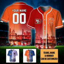 San Francisco Skyline Baseball Jersey - Customized Jersey