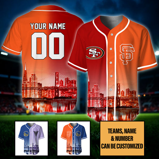 San Francisco Skyline Baseball Jersey - Customized Jersey