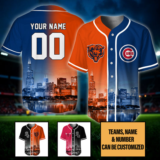 Chicago Skyline Baseball Jersey - Customized Jersey