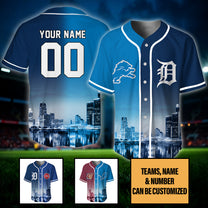 Detroit Skyline Baseball Jersey - Customized Jersey