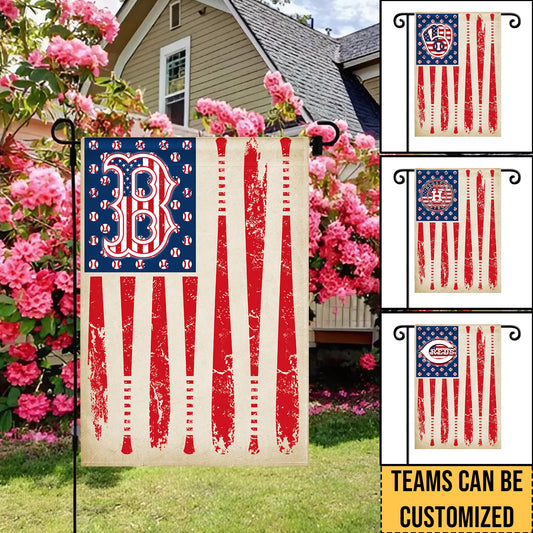 Patriotic 4th of July American Baseball Garden Flag - Customized Flag