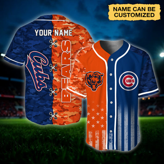 Chicago Camo Baseball Jersey - Customized Jersey - BC