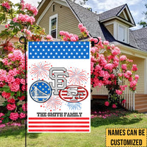 Customizable Patriotic Family Garden Flag - SF