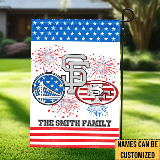 Customizable Patriotic Family Garden Flag - SF