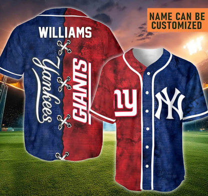 New York Short Sleeve Baseball Jersey- Customized Jersey