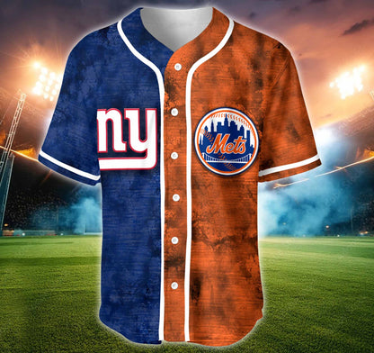 New York Short Sleeve Baseball Jersey- Customized Jersey - NYG, NYM