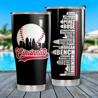 Cincinnati Reds Skyline Legends - Customized Tumbler