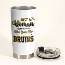 Just A Woman Who Loves Her Boston Hockey Tumbler
