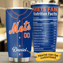 Nutrition Facts Stainless Steel Tumbler - NYM