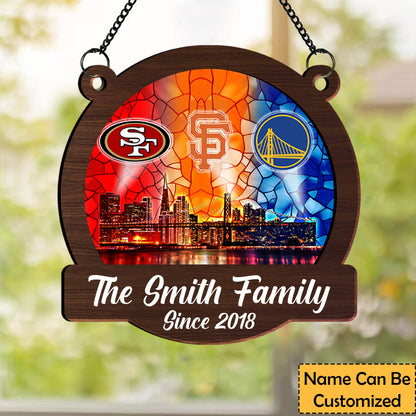 San Francisco Skyline Suncatcher Ornament - Personalized Window Hanging Suncatcher Ornament