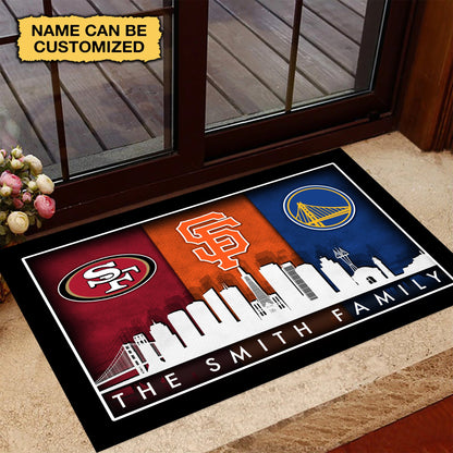 San Francisco Skyline Doormat -  Customized Doormat - Anti Slip Indoor Doormat - v2