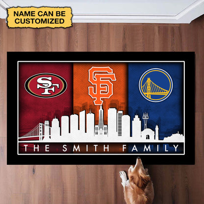 San Francisco Skyline Doormat -  Customized Doormat - Anti Slip Indoor Doormat - v2
