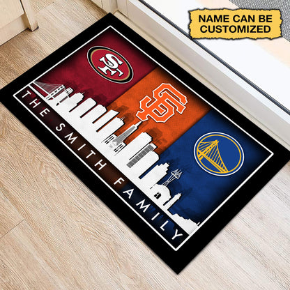 San Francisco Skyline Doormat -  Customized Doormat - Anti Slip Indoor Doormat - v2
