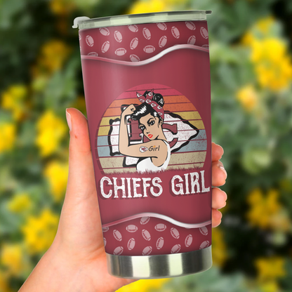 Kansas City Football Girl Tumbler