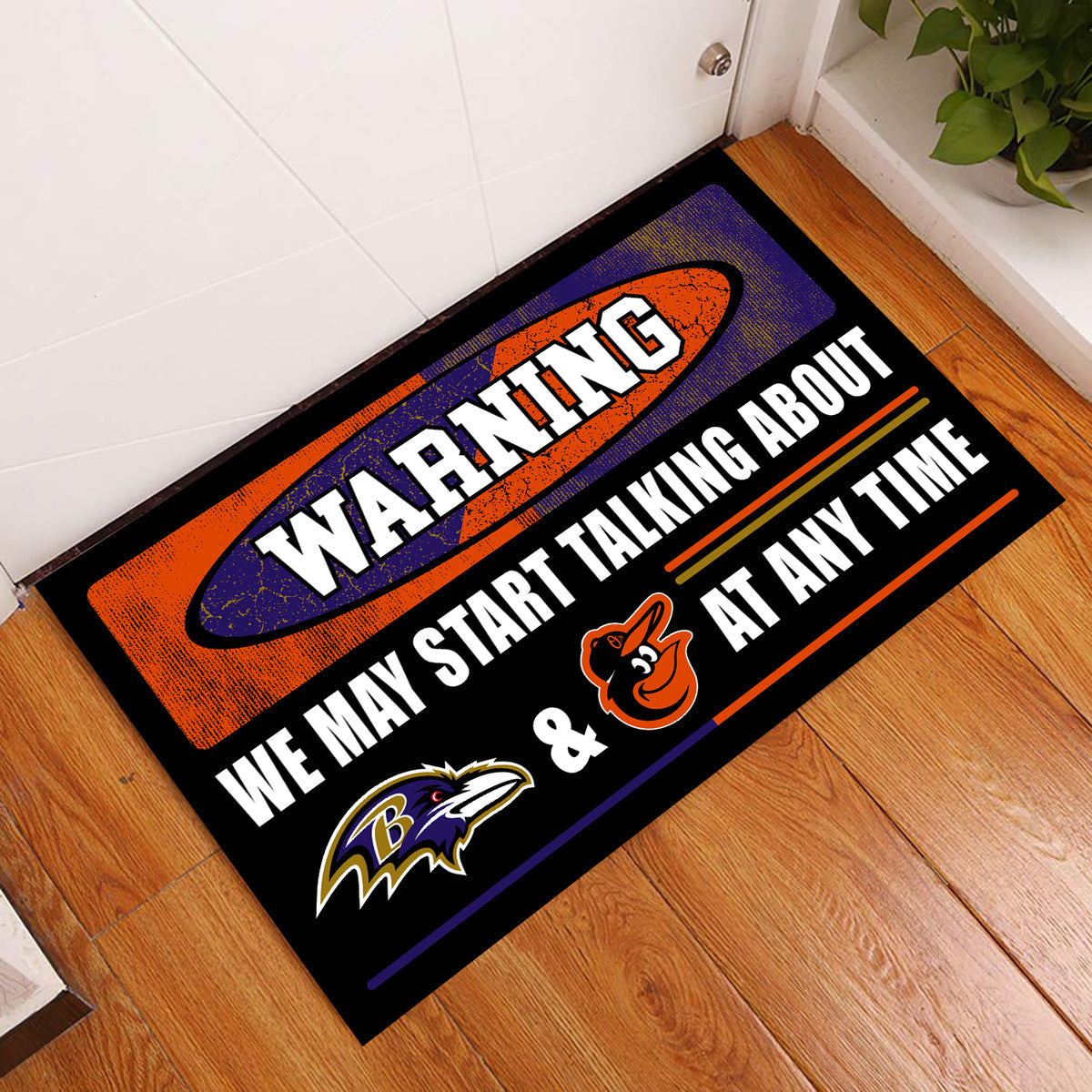 Warning We May Start Talking About Our Teams At Any Time Anti Slip Indoor Doormat
