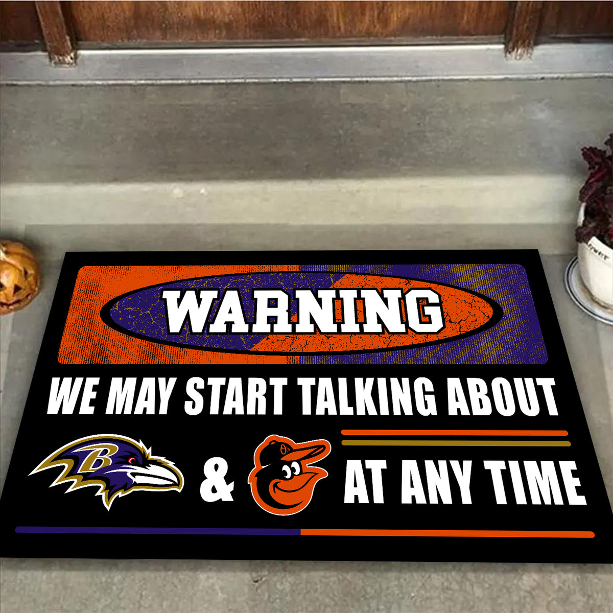 Warning We May Start Talking About Our Teams At Any Time Anti Slip Indoor Doormat