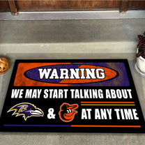 Warning We May Start Talking About Our Teams At Any Time Anti Slip Indoor Doormat