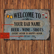 Personalized Beer - Wine - Shots Classic Metal Sign