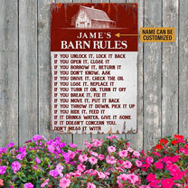 Personalized Barn Rules Classic Metal Sign