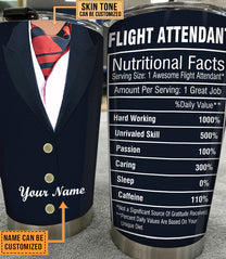 Personalized Flight Attendant Nutritional Facts Tumbler
