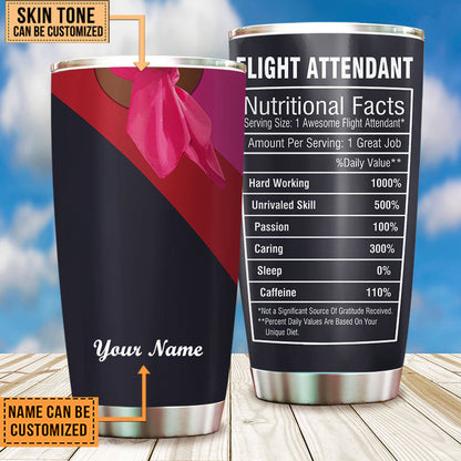 Personalized Flight Attendant Nutritional Facts Tumbler