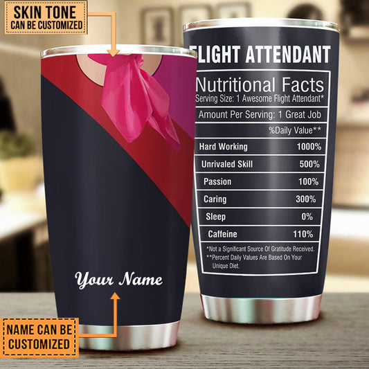 Personalized Flight Attendant Nutritional Facts Tumbler