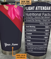Personalized Flight Attendant Nutritional Facts Tumbler