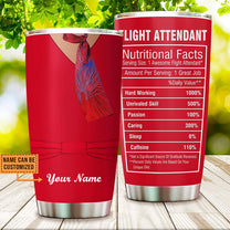 Personalized Flight Attendant Nutritional Facts Tumbler