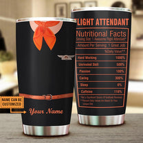 Personalized Flight Attendant Nutritional Facts Tumbler