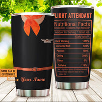 Personalized Flight Attendant Nutritional Facts Tumbler