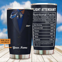 Personalized Flight Attendant Nutritional Facts Tumbler
